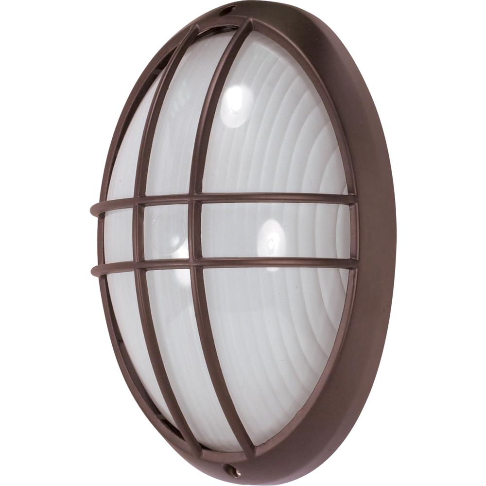 Nuvo Lighting 60/529  1 Light - 13" - Large Oval Cage Bulk Head - Die Cast Bulk Head in Architectural Bronze Finish
